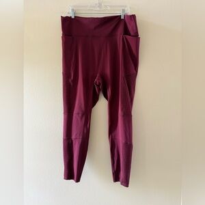 Fabletics Burgundy Ankle Leggings